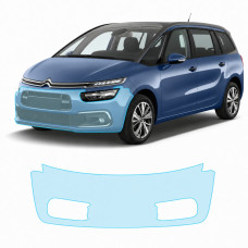 Антигравийная защитная бронепленка по лекалам для Citroen C4 Picasso (Grand C4 Picasso) II facelift 2016-2018 - передний бампер