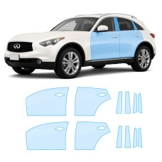 Антигравійна захисна бронеплівка за лекалами для Infiniti FX35/FX37/QX70 S51 facelift 2012-2017 - зони дверей і стійки вікон