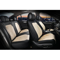 Авточохли для сидінь Алькантара Екошкіра Elegant Modena комплект Бежеві (700 134)