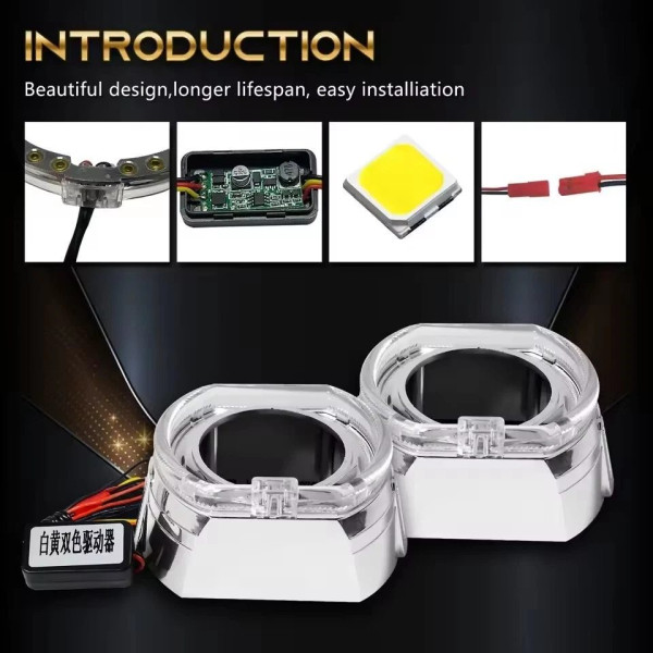 LED Маска Ангельські очі 2.5" D64 мм 12V 6000K BMW Білий Світло Chrome-O 1 шт