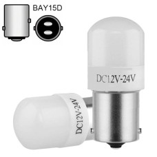 Автолампа світлодіодна LED 12/24V T25 Кераміка Матова (BAY15d) Білий Світло 1 шт