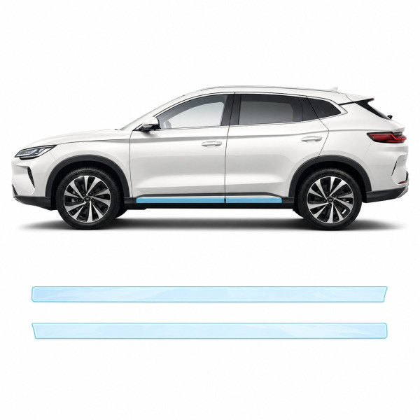 Антигравійна захисна бронеплівка за лекалами для BYD Song Plus I facelift 2023- нижня зона кузова пороги