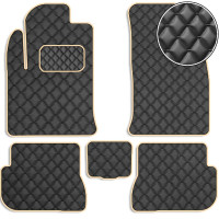 Килимки в салон для Ford Fiesta Хечбек 2002-2008 Екошкіра Бежеві 5 шт (Rombus)