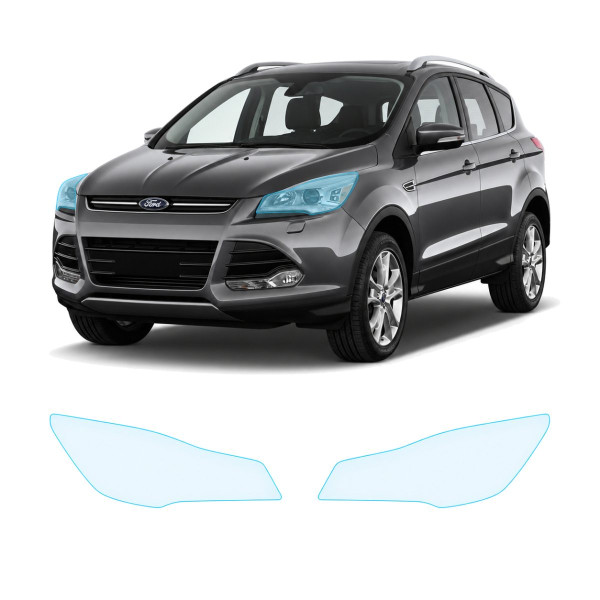 Антигравийная защитная бронепленка по лекалам для Ford Kuga II 2013-2019 - оптика (фары и ПТФ)