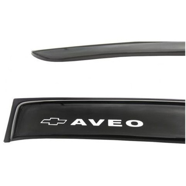 Дефлектори вікон вітровики Chevrolet Aveo T250 2006-2012 Седан Скотч 3M Voron Glass