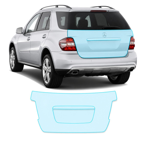 Антигравийная защитная бронепленка по лекалам для Mercedes-Benz M-Class W164 facelift 2008-2011 - зона крышки багажника
