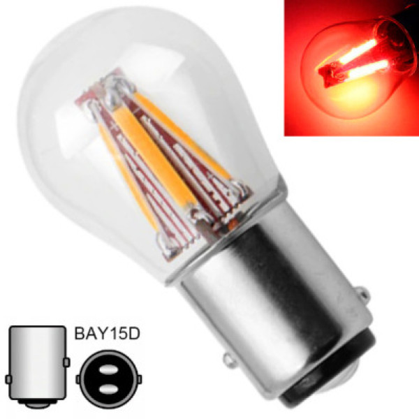 Автолампа світлодіодна LED 12/24V T25 R5W /P21W (BAY15d) Червоний Світло 1 шт №42