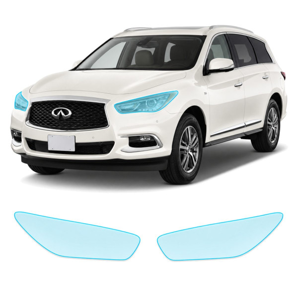 Антигравийная защитная бронепленка по лекалам для Infiniti QX60 L50 facelift 2016-2020 - оптика (фары и ПТФ)