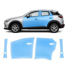 Антигравийная защитная бронепленка по лекалам для Mazda CX-3 DK 2015-2021 - зоны дверей и стойки окон