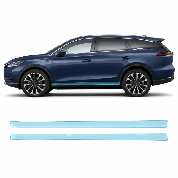 Антигравийная защитная бронепленка по лекалам для BYD Tang III 2023- нижняя зона кузова пороги