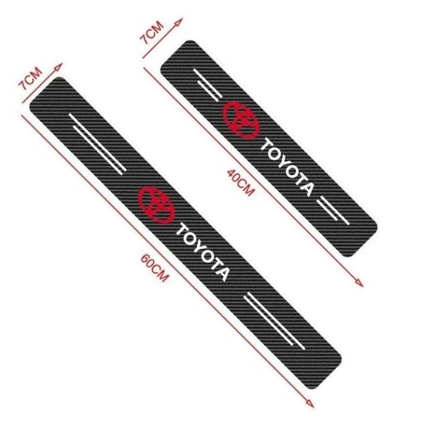 Защитная пленка накладка на пороги для Toyota Черный Карбон 4 шт