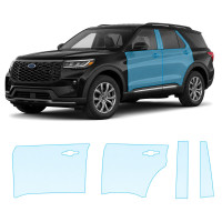 Антигравийная защитная бронепленка по лекалам для Ford Explorer (US) VI facelift 2024- зоны дверей и стойки окон