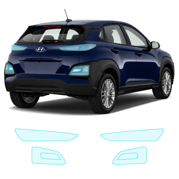 Антигравийная защитная бронепленка по лекалам для Hyundai Kona OS 2017-2020 - задние фонари стопы