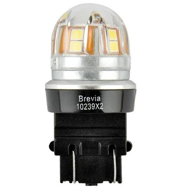 LED автолампа Brevia Spower 12/24V P27/7W 6x2835SMD 330Lm 6000K CANbus W2,5x16d 2 шт (10239X2)