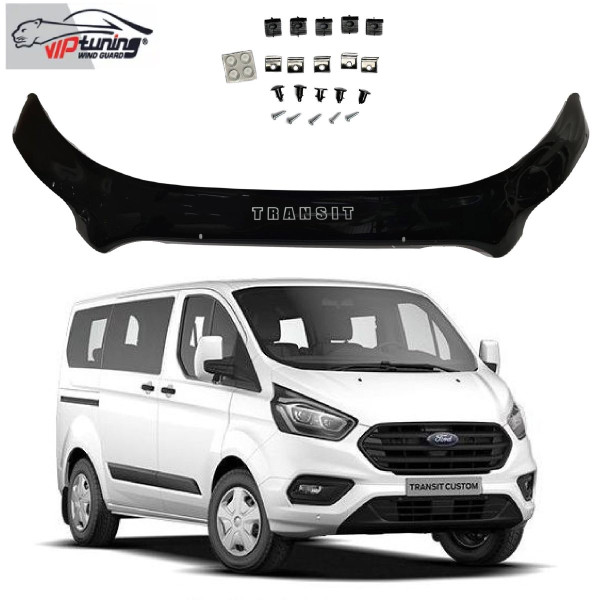 Дефлектор капота мухобойка для Ford Transit c 2014- Евро Крепление (Vip Tuning) FR47