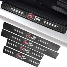 Защитная пленка накладка на пороги для Fiat Черный Карбон 4 шт