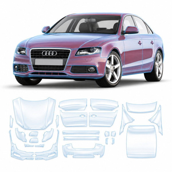 Антигравийная защитная бронепленка по лекалам для Audi A4 B8 2008-2015 - полный кузов
