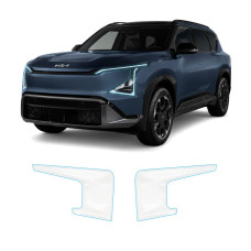Антигравийная защитная бронепленка по лекалам для Kia EV5 I 2024- оптика (фары и ПТФ)