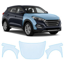 Антигравийная защитная бронепленка по лекалам для Hyundai Tucson TL 2015-2018 - капот и передние крылья