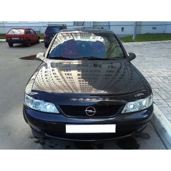 Дефлектор капота мухобойка для Opel Vectra B 1996-2001 Евро Крепление (Vip Tuning) OP11