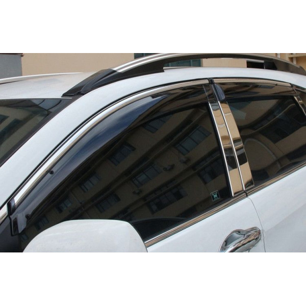 Дефлектори вікон вітровики Benke для Honda CR-V 2007-2012 Хром Молдинг З Нержавіючої Сталі 3D
