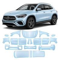 Антигравийная защитная бронепленка по лекалам для Mercedes-Benz GLA H247 facelift 2023- полный кузов