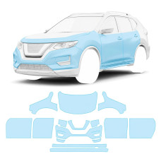 Антигравийная защитная бронепленка по лекалам для Nissan Rogue / X-Trail T32 facelift 2017-2022 - полный кузов