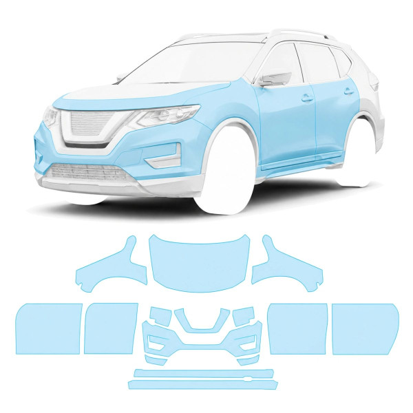 Антигравійна захисна бронеплівка за лекалами для Nissan Rogue / X-Trail T32 facelift 2017-2022 - повний кузов