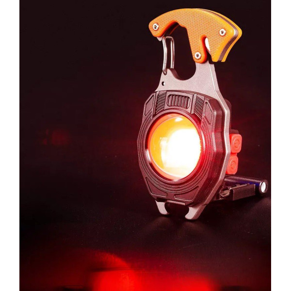 Многофункциональный LED фонарик туристический мультитул на карабине (BL-W5147)