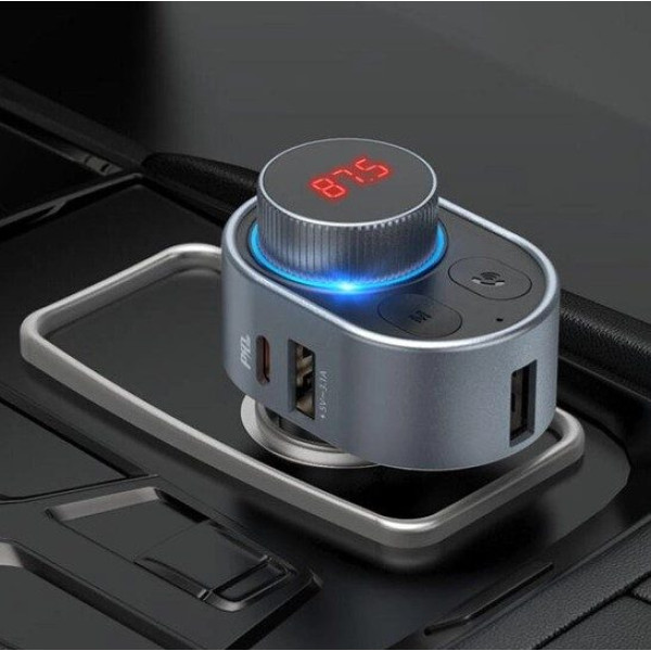 Автомобільний FM модулятор (трансмітер) Hoco E72 Alegria PD30W (6931474780836)