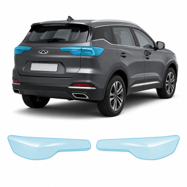 Антигравийная защитная бронепленка по лекалам для Chery Tiggo 7 Pro I 2020-2022 - задние фонари стопы