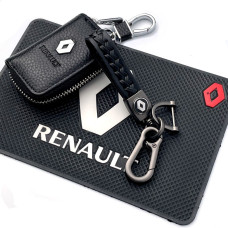 Автонабір №44 для Renault / Килимок панелі / Брелок з карабіном та чохол для автоключів з логотипом
