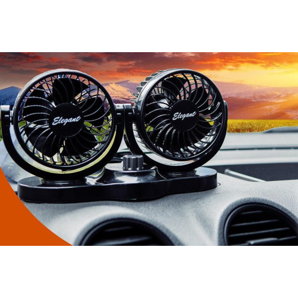 Автомобільний вентилятор Elegant 12V на підставці два режими 12.7 см (EL101 548)