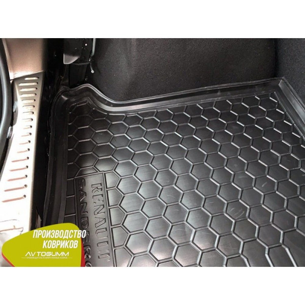 Автомобільний килимок у багажник Renault Sandero 2013-Гумо - пластик