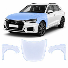 Антигравийная защитная бронепленка по лекалам для Audi Q3 F3 2018-2024 - капот и передние крылья