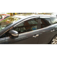 Дефлекторы окон ветровики Mazda CX-7 2006- Хром молдинг
