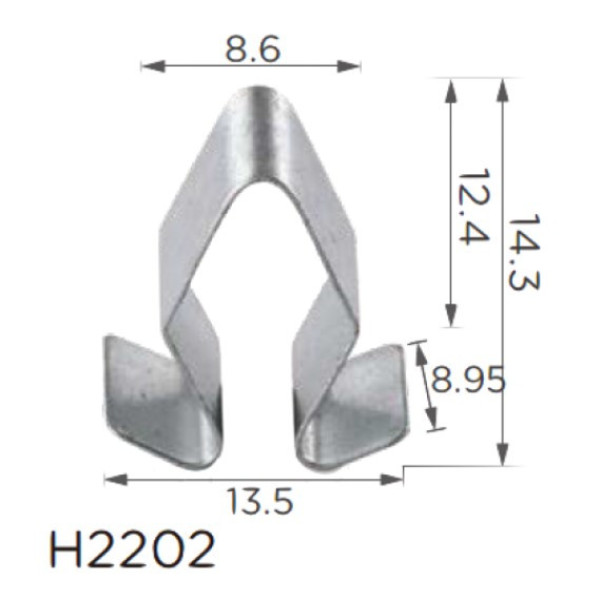 Скоба В=14.3 Д=13.5 Ш=9 Volkswagen, Audi, Skoda, Seat (4A0-867-276, 4A0867276)H2202)