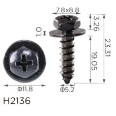 Саморез с шайбой Toyota, Lexus (539242030, 7539242030, 75392-42030, 18814) (H2136)