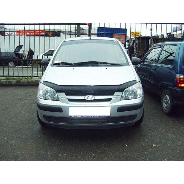 Дефлектор капоту мухобійка для Hyundai Gets 2002- 2005 Євро Кріплення (Vip Tuning) HYD05
