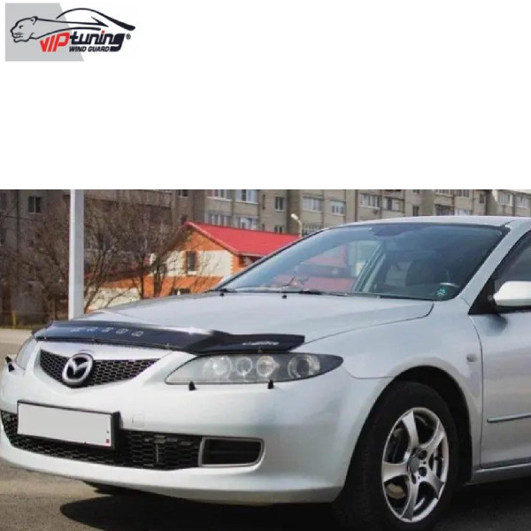 Дефлектор капота мухобойка Mazda 6 2002-2008 Евро Крепление (Vip Tuning) MZD03