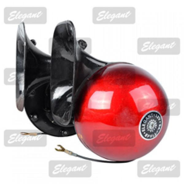 Сигнал автомобильный Elegant Волга 12V улитка 115 мм Красный (100792)