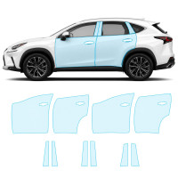 Антигравийная защитная бронепленка по лекалам для Lexus NX AZ10 facelift 2018-2021 - зоны дверей и стойки окон