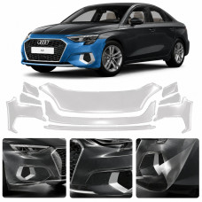 Антигравійна захисна бронеплівка за лекалами для Audi A3 8Y 2020-2024 - передній бампер