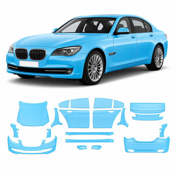 Антигравийная защитная бронепленка по лекалам для BMW 7 Series F01/F02 2008-2015 - полный кузов