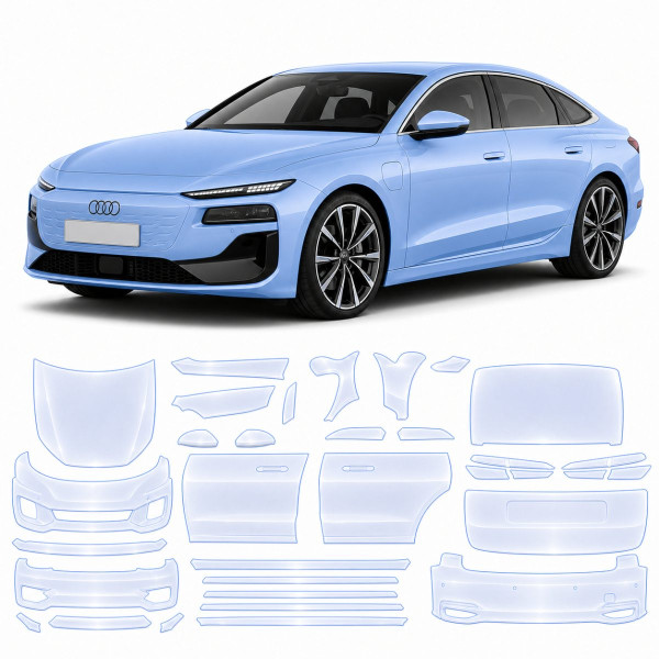 Антигравийная защитная бронепленка по лекалам для Audi A6 e-tron C9 2024- полный кузов