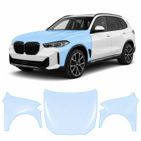 Антигравійна захисна бронеплівка за лекалами для BMW X5 G05 facelift 2023- капот і передні крила