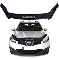 Дефлектор капота мухобійка Nissan Qashqai 2007-2009 Євро Кріплення Доресталінг Voron Glass
