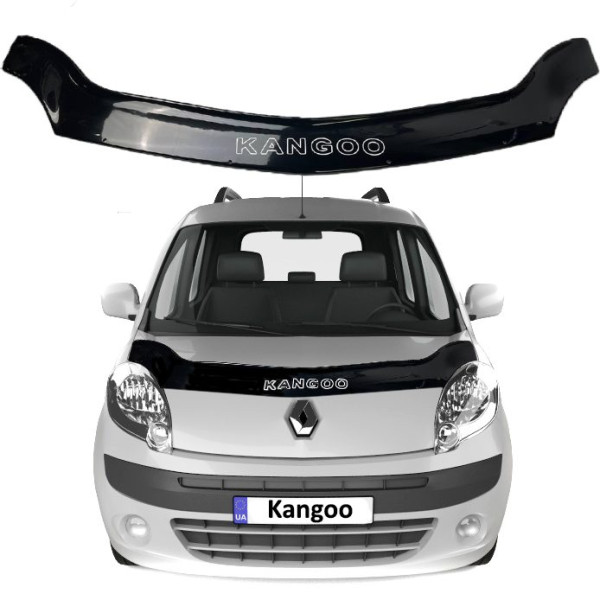 Дефлектор капота мухобійка Renault Kangoo II 2008-2013 Voron Glass