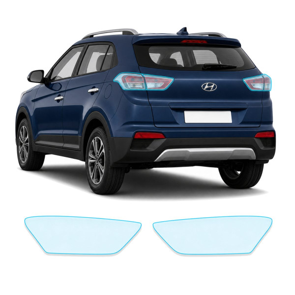Антигравійна захисна бронеплівка за лекалами для Hyundai Creta I facelift 2018-2019 - задні ліхтарі стопи