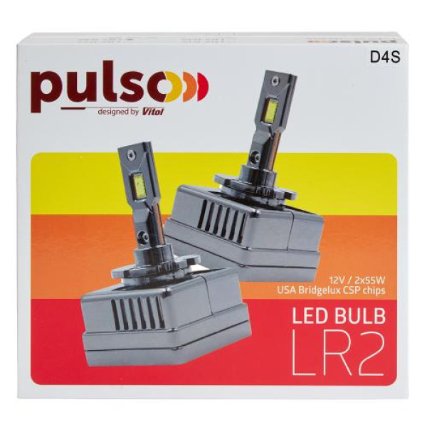 LED лампи для авто Pulso LR2-D4S USA Bridgelux CSP chips 12V 2*55W 10000Lm 6000k